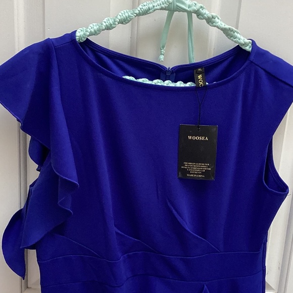 WOOSEA Women's Split Bodycon Mermaid Evening Cocktail Long Dress (XL) - Picture 4 of 6